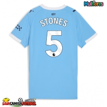 Camisa de Futebol Manchester City John Stones #5 Equipamento Principal Mulheres 2025-26 Manga Curta